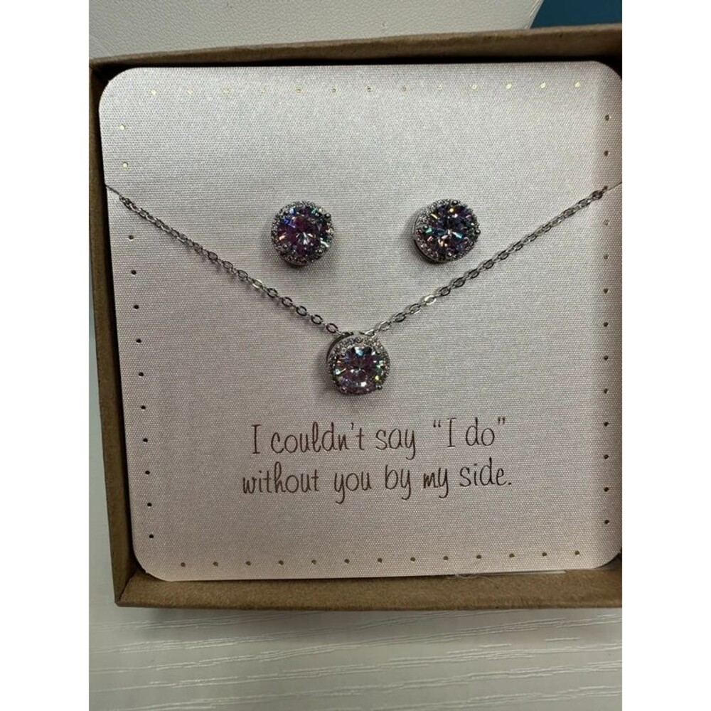 Silver tone jewelry set